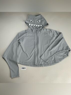 HAZEL + HARPER Kids UPF Swim Coverup Gray Shark Full Zipper One Size 2T-4T